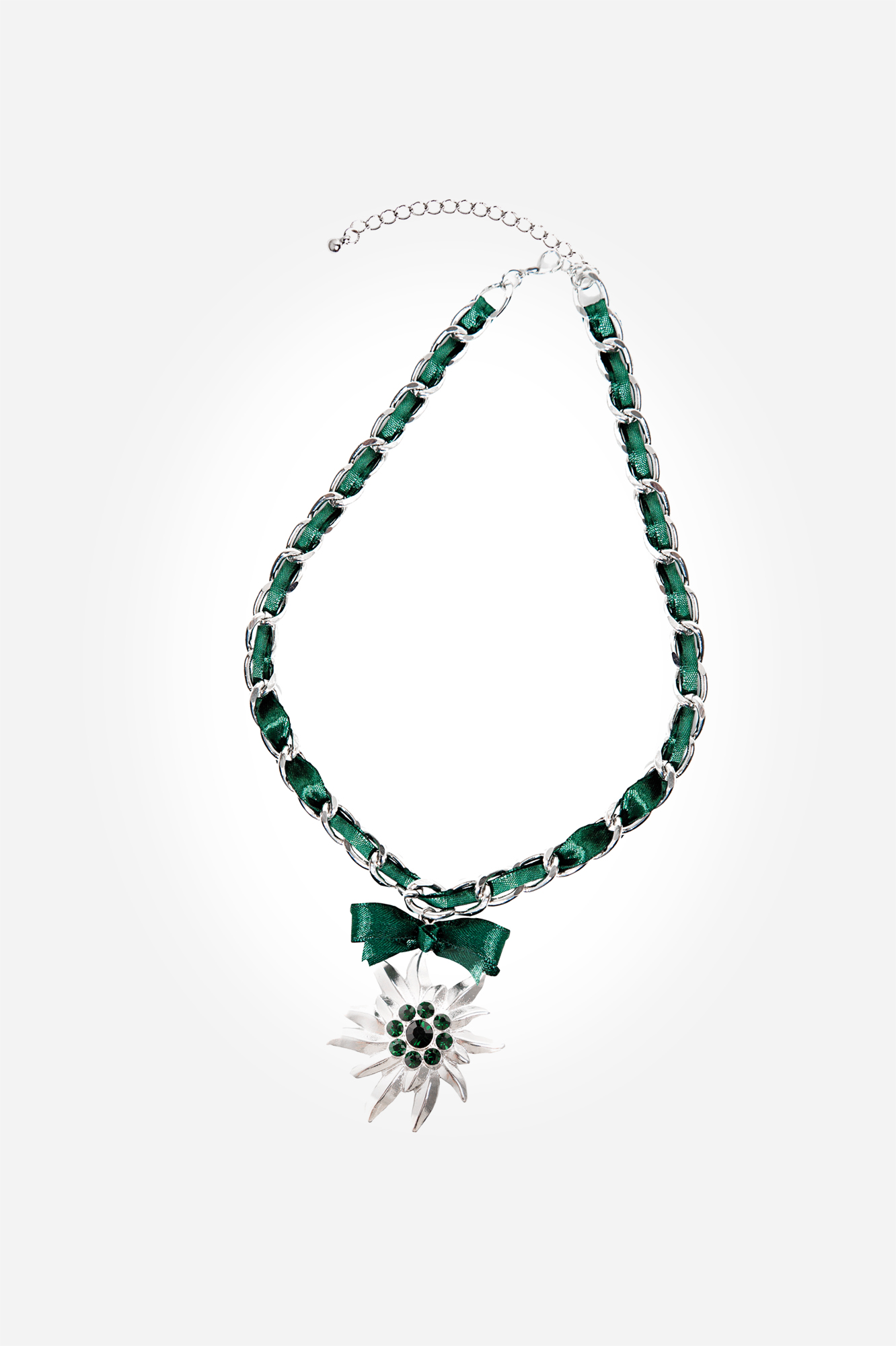 Kette Edelweiß Schleife grün