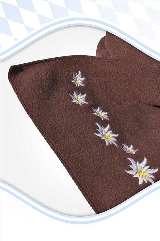Kinder Fleece Schal mit Edelweiß braun