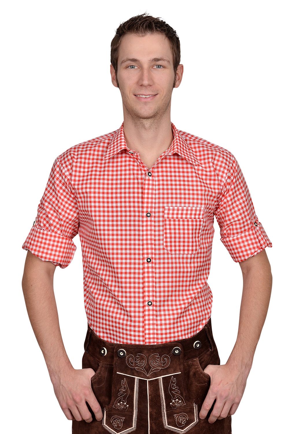 Trachtenhemd Hemd rot kariert