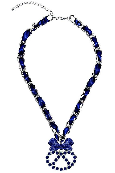 Kette Brezel Schleife dunkelblau