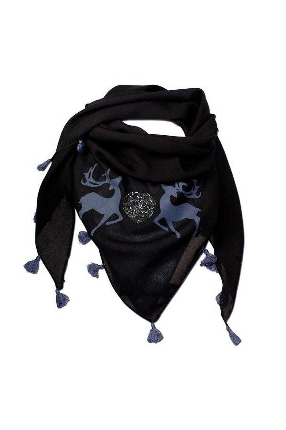 Dreieckstuch Hirschliebe schwarz
