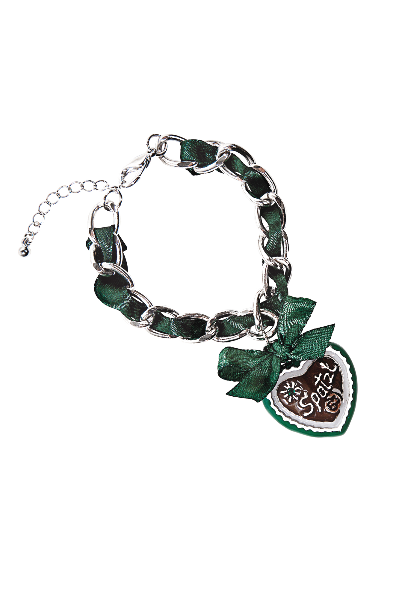 Trachtenarmband Herz Spatzl grün