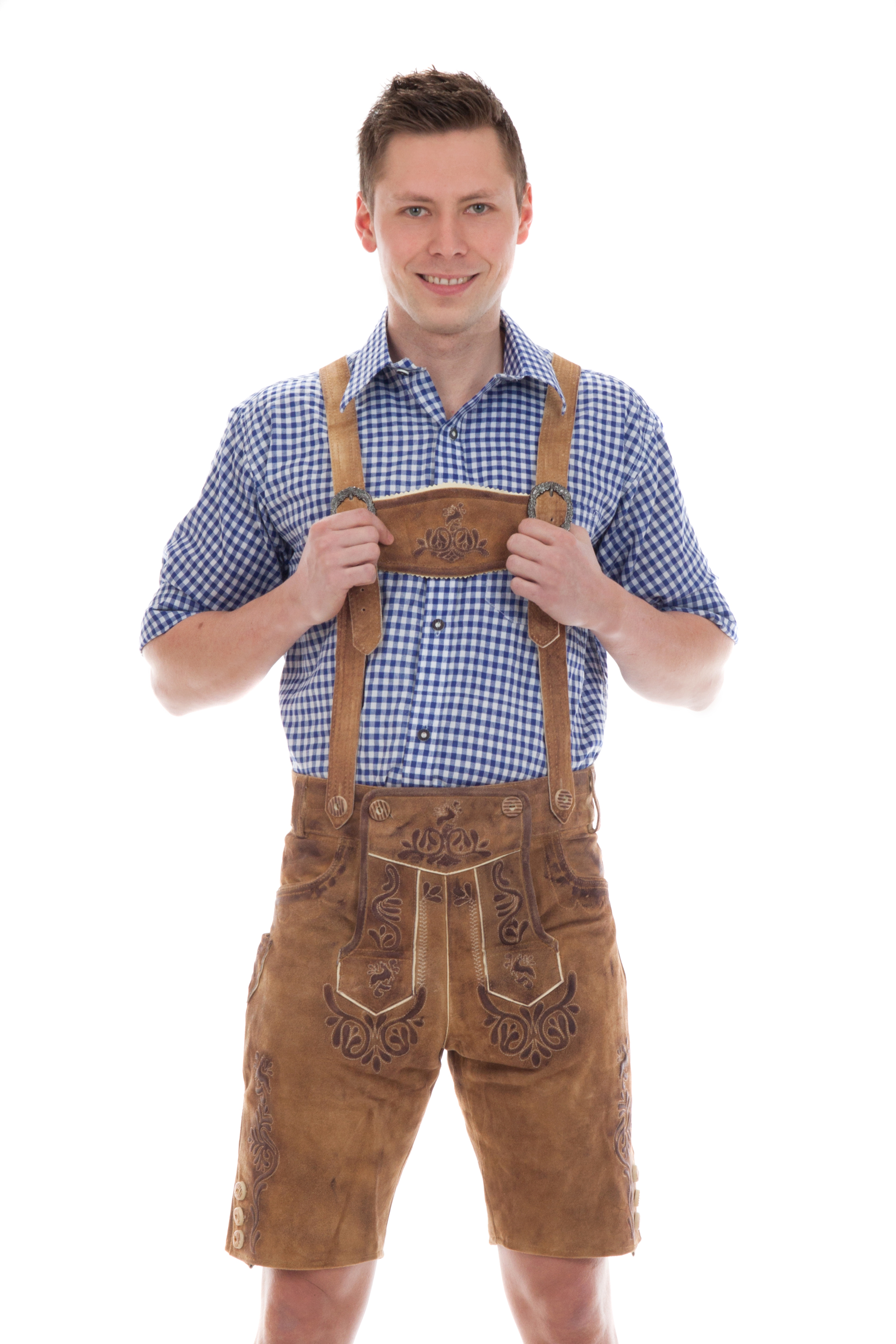 Kurze Trachtenlederhose tabak antik