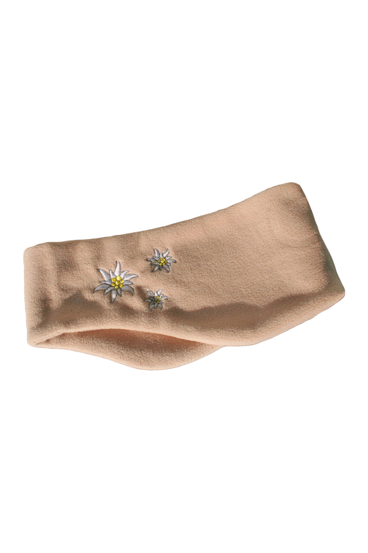 Fleece Stirnband mit Edelweiß beige