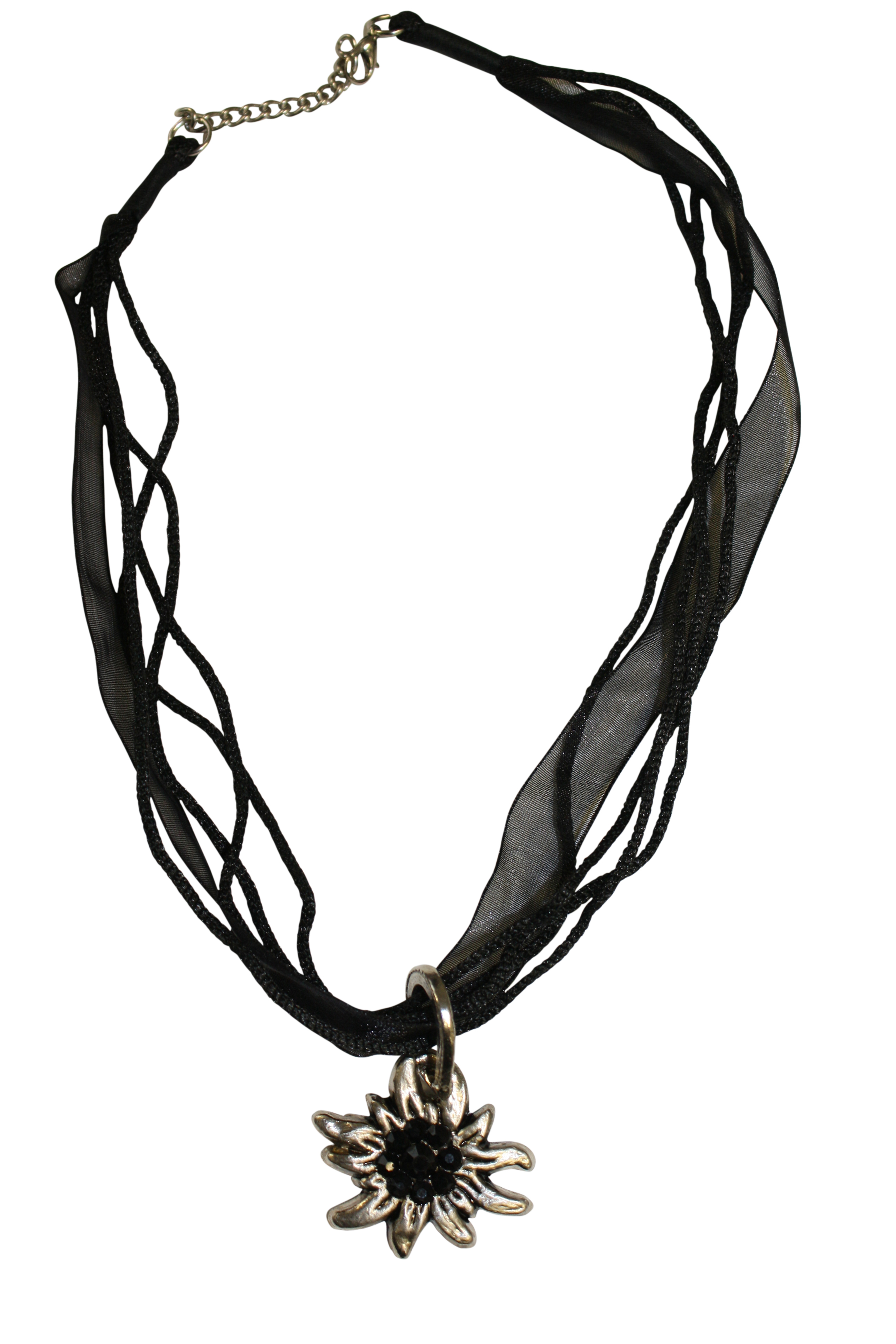 Halskette Edelweiß schwarz