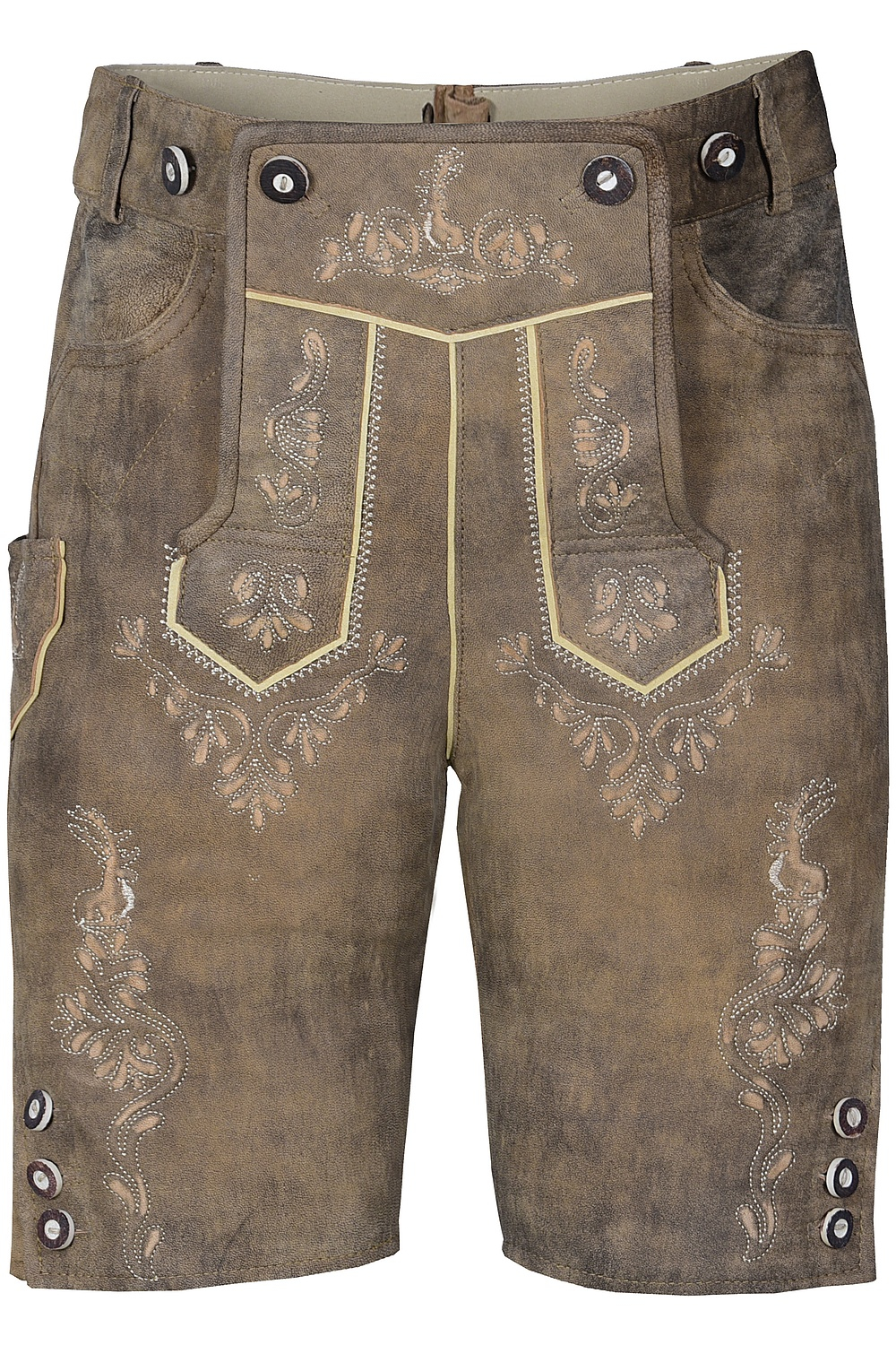 Kurze Trachtenlederhose Coffee geäscht
