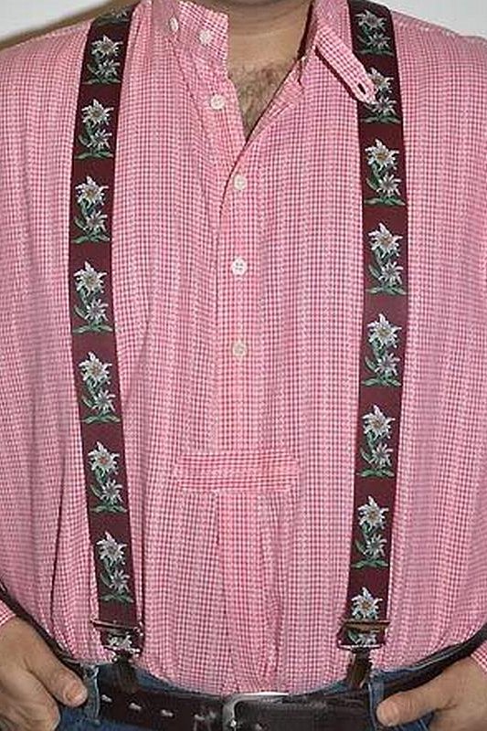 Edelweiß Hosenträger rot