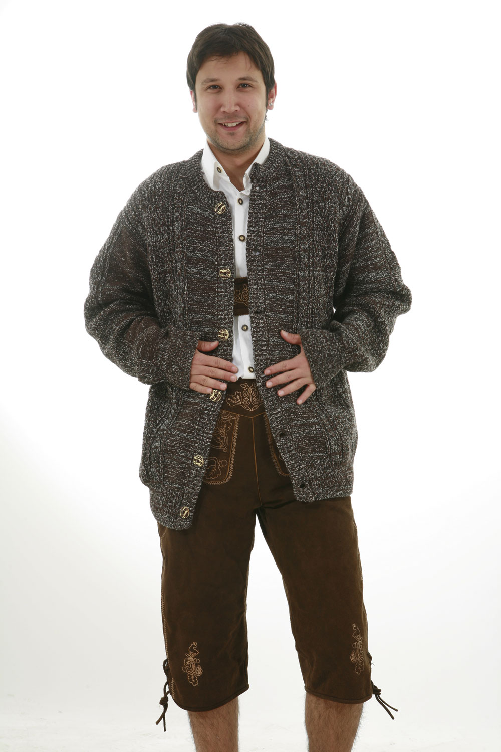 Strick Trachtenjacke braun