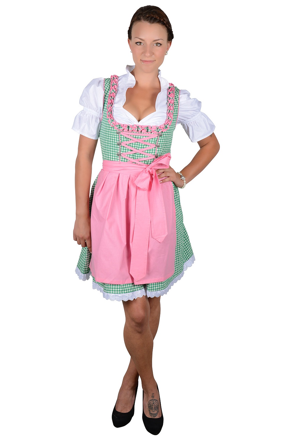 Mini Dirndl Kira grün rosa