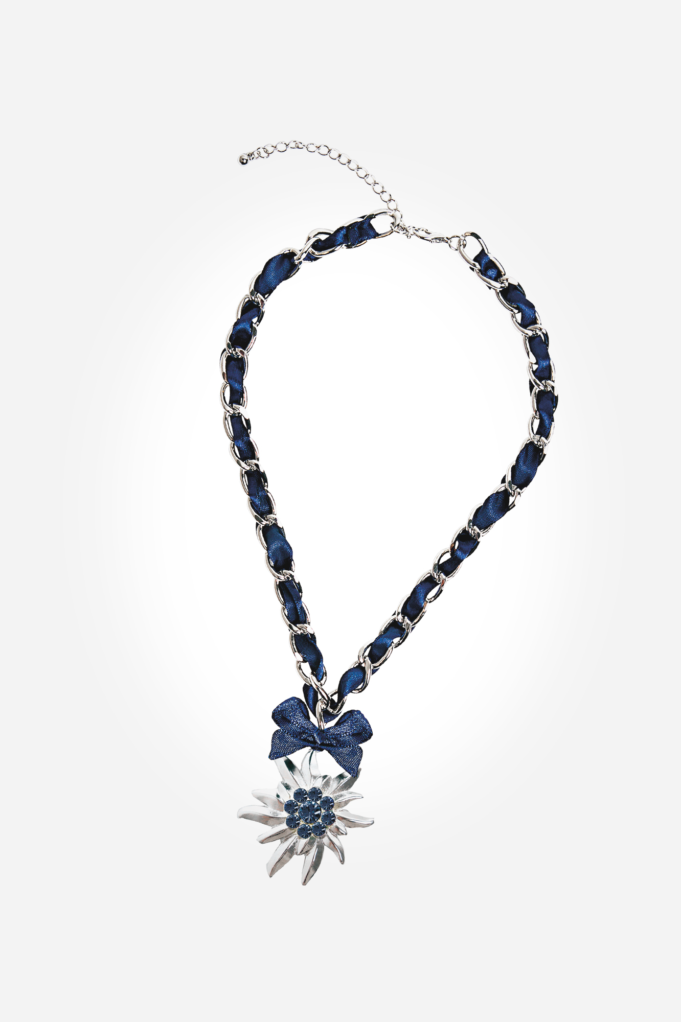 Kette Edelweiß Schleife dunkelblau