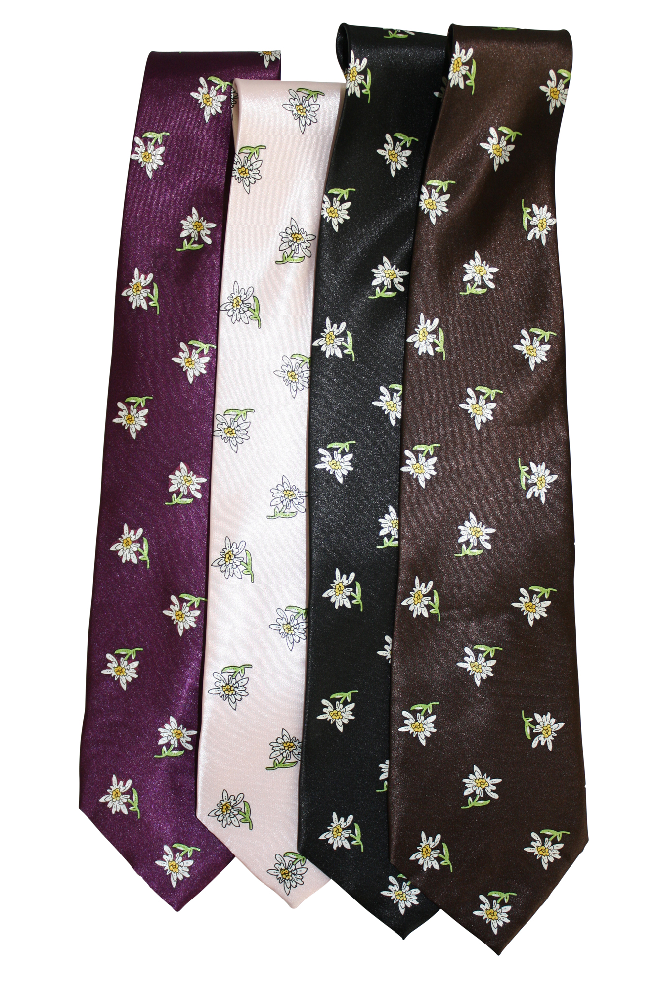 Trachten Krawatte Edelweiß lila