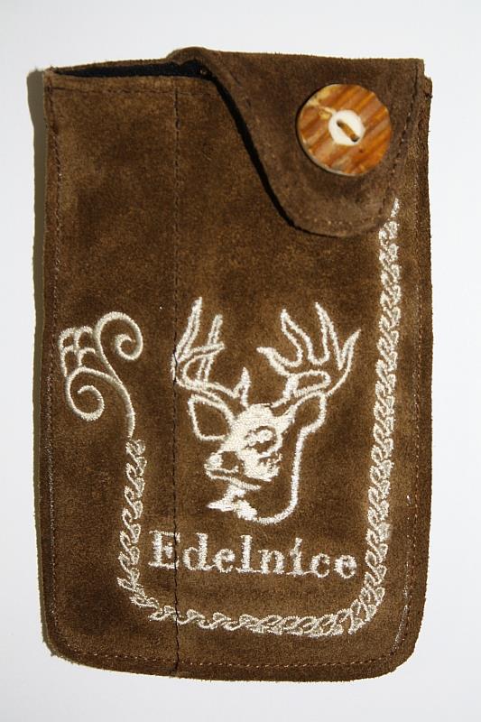 Praktische Leder Handytasche mittelbraun