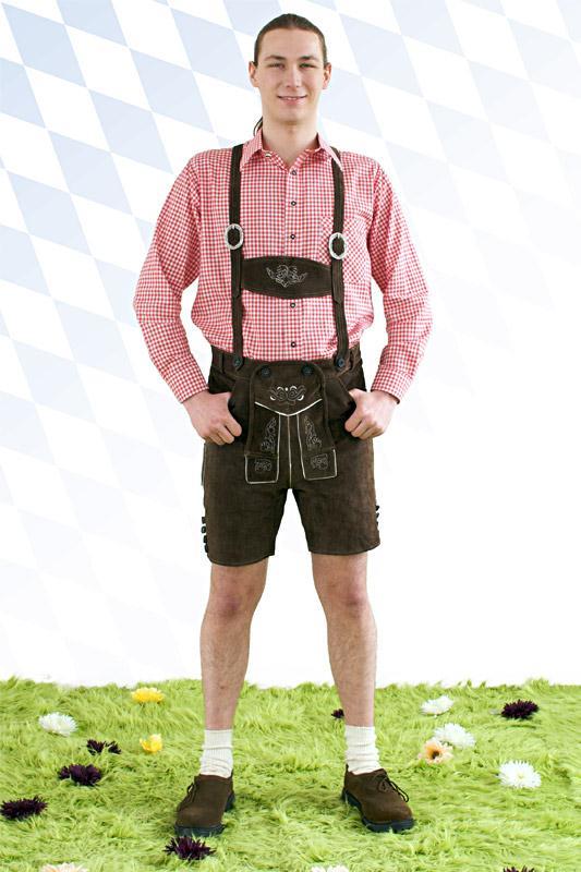 Kurze Trachtenlederhose schokobraun