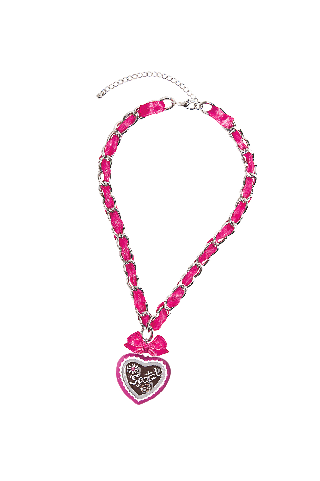 Halskette Herz Spatzl pink