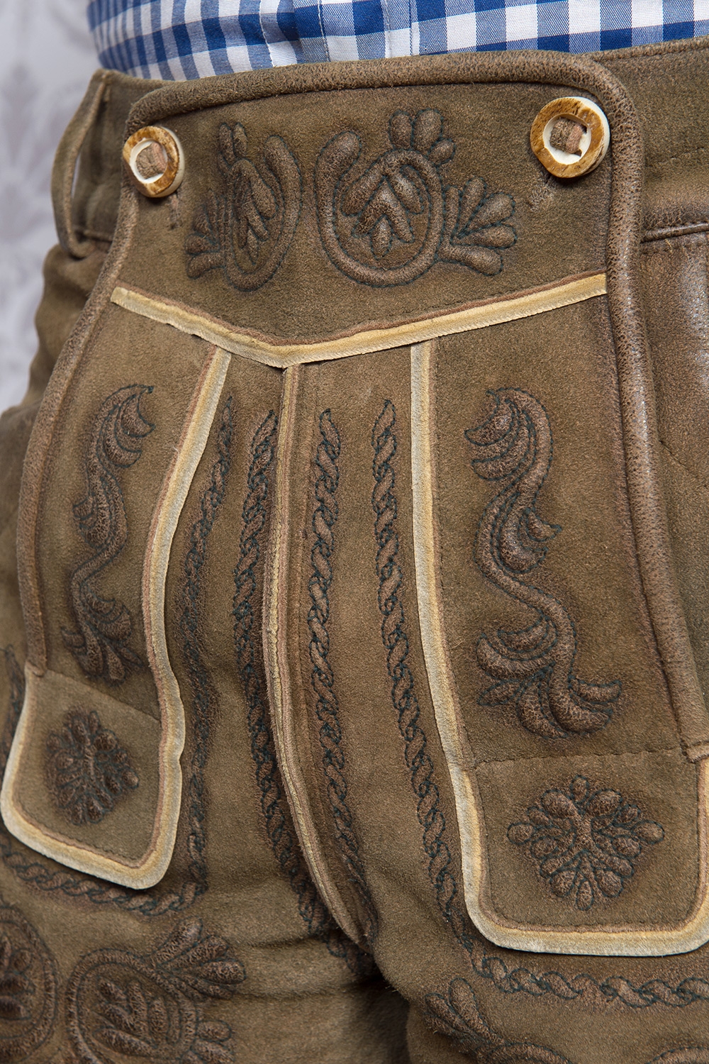 Kniebund Wildbock Lederhose Jochen Camel