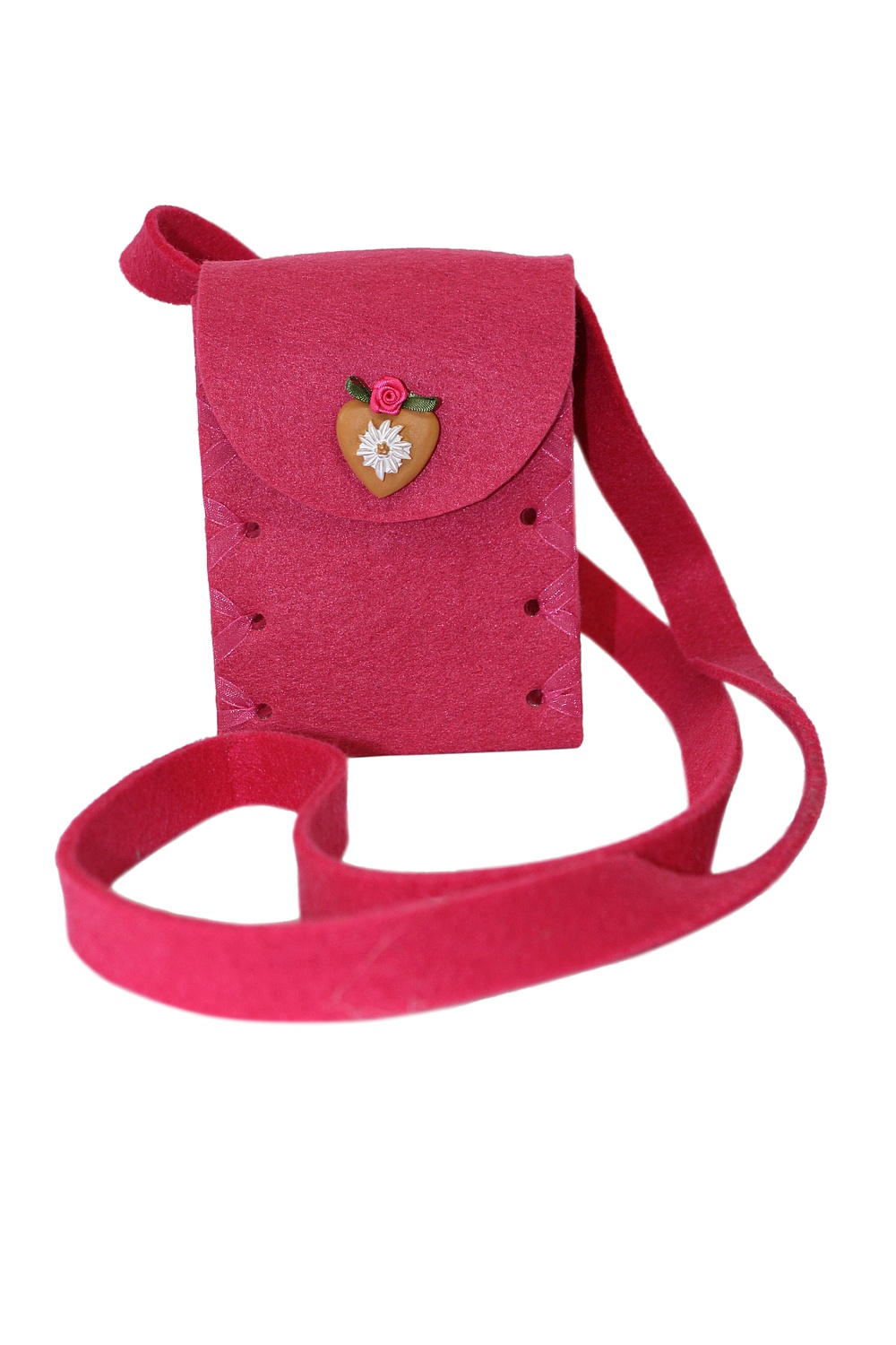 Mini Dirndltasche Filz pink Herz