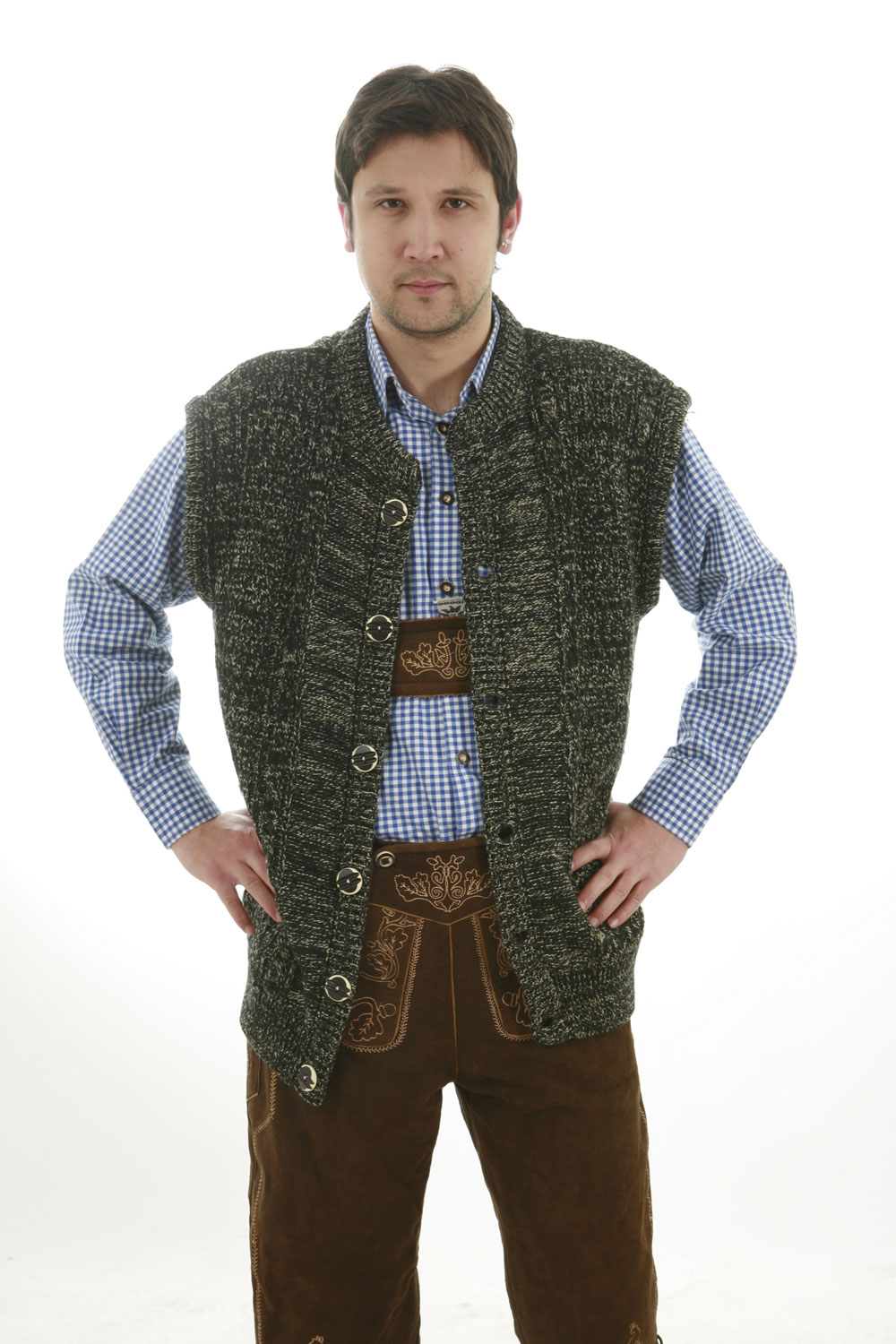 Strick Trachtenweste schwarz