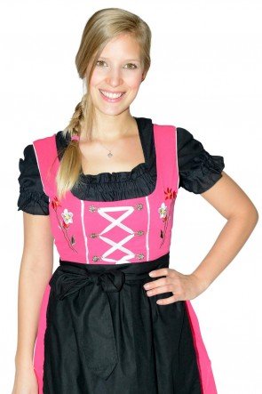 Zauberhaftes Mini Dirndl pink schwarz