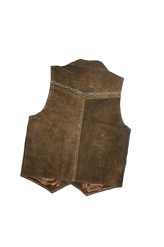 Leder Weste dunkelbraun
