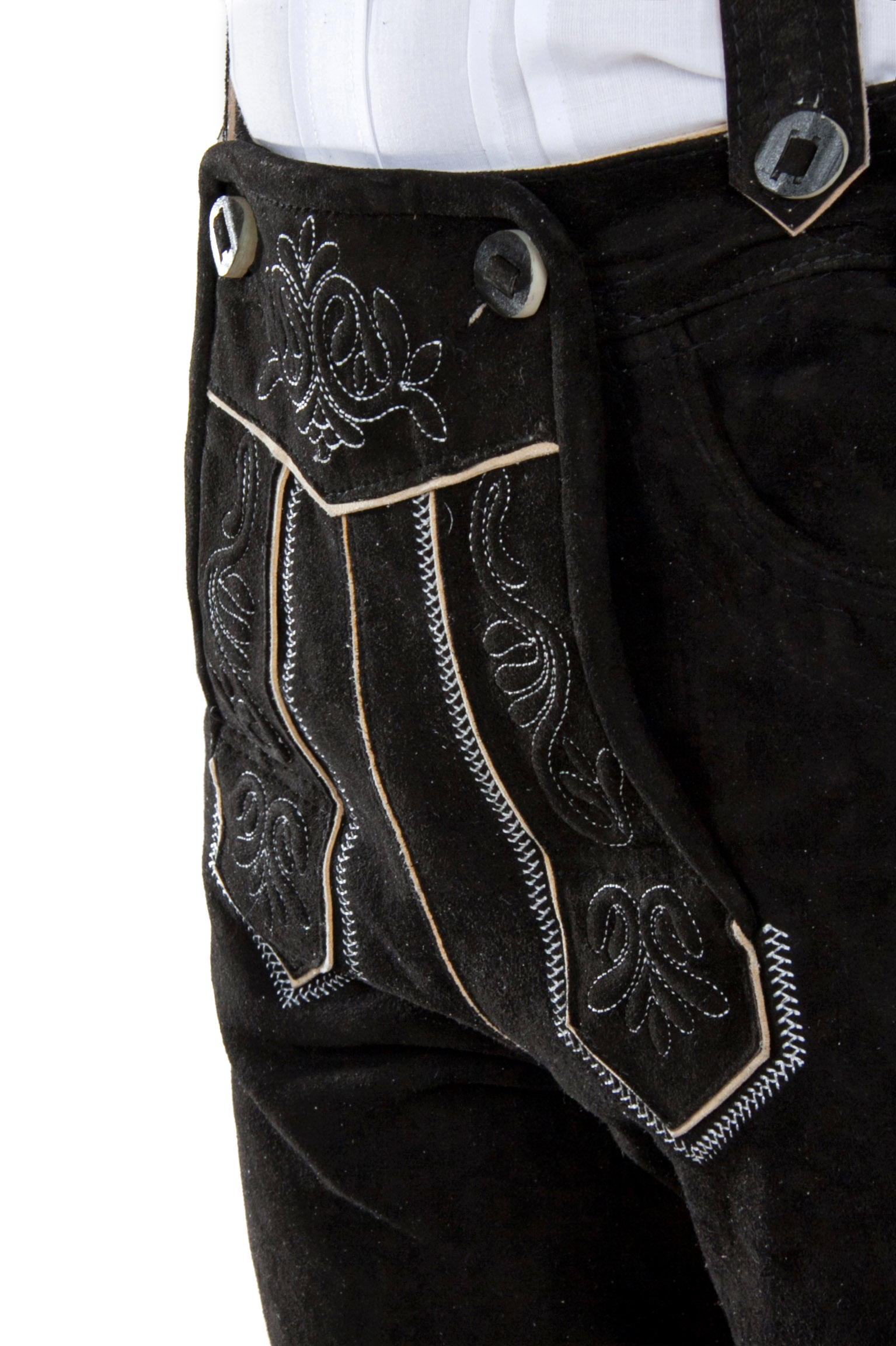 Ziegenvelour Wildbock Trachtenlederhose schwarz