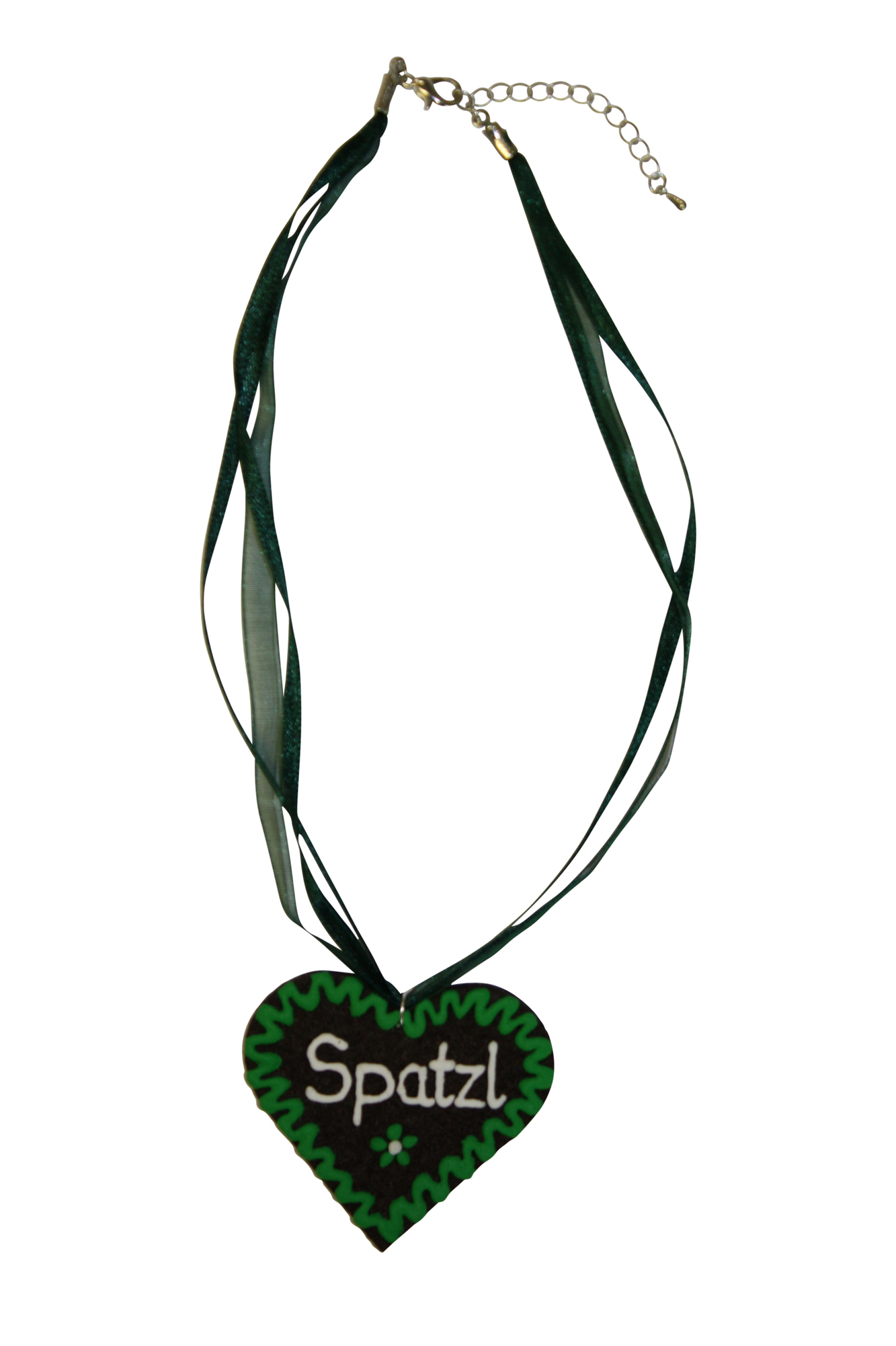 Halskette Filzherz Spatzl grün