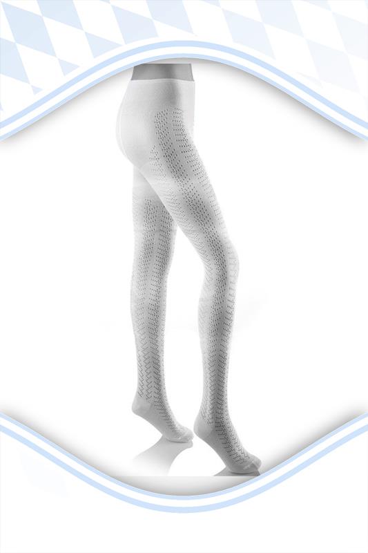 klassische Strumpfhose Ajourmuster weiß