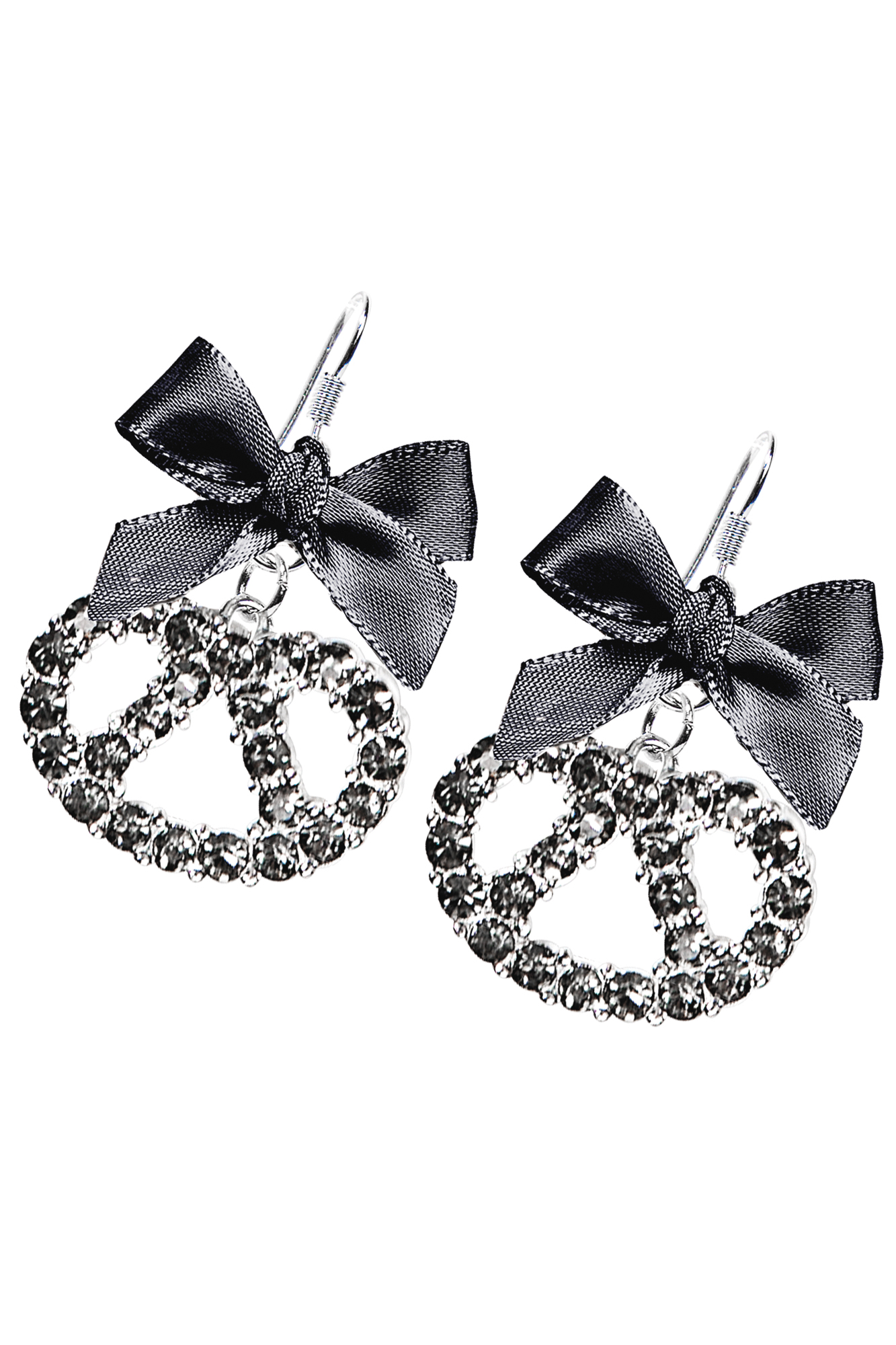 Trachten Ohrhänger Brezl Schleife schwarz