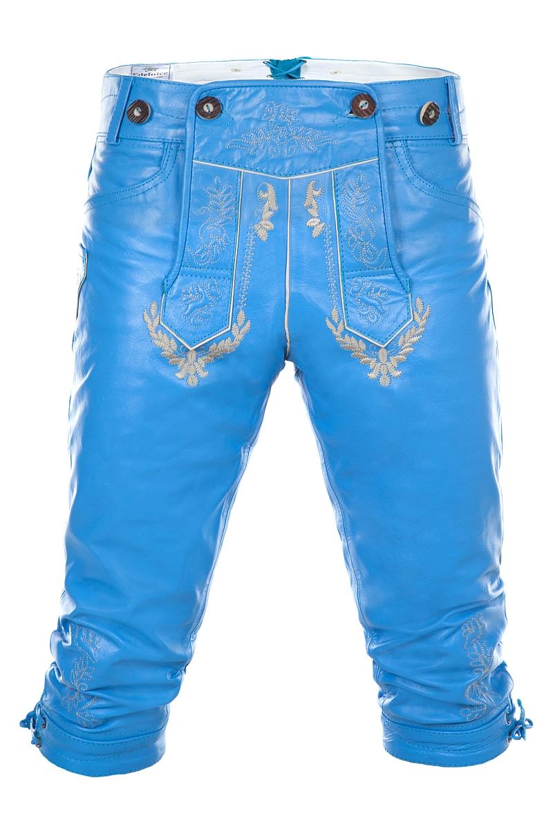 Kniebundhose Glattleder hellblau