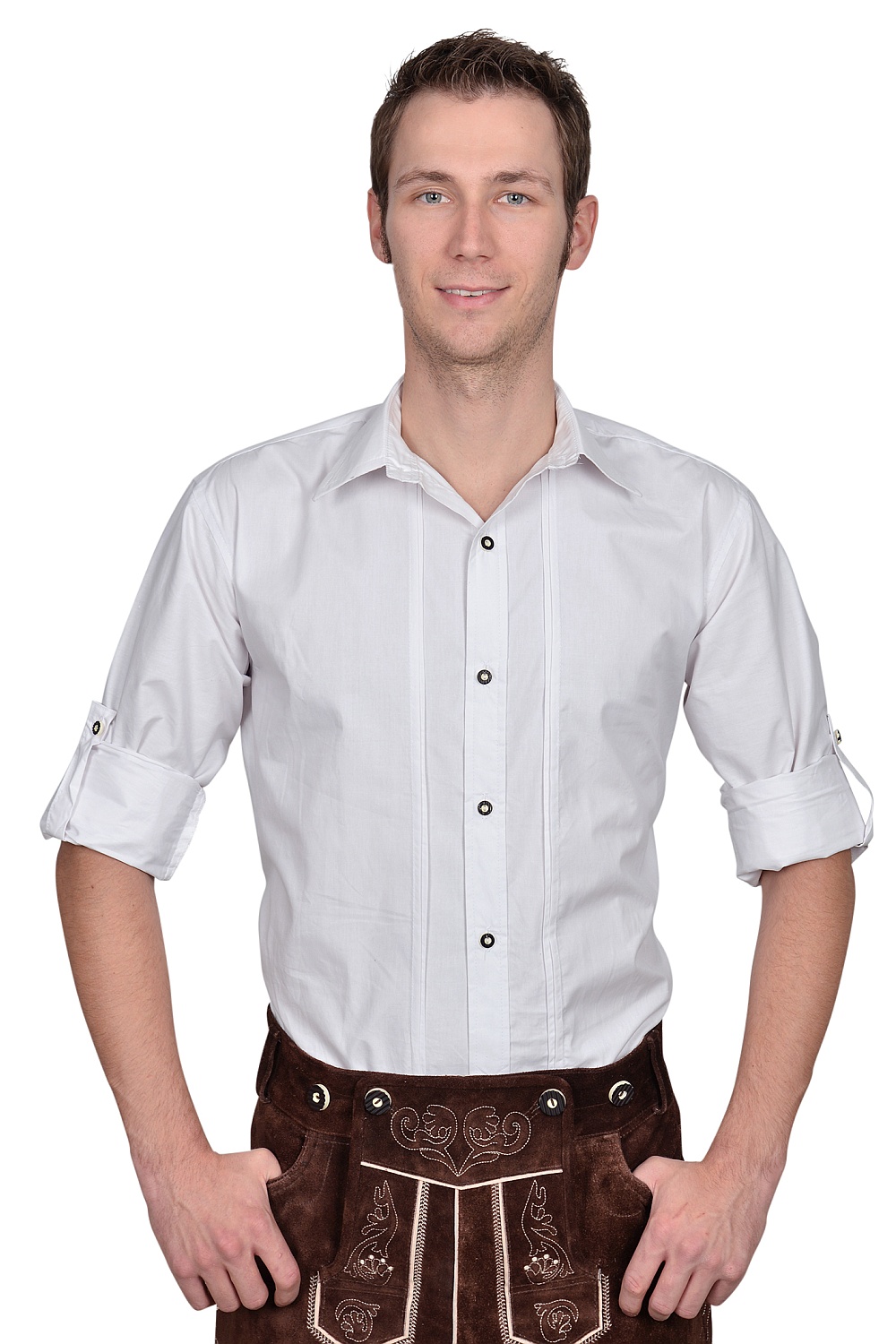 Trachtenhemd Hemd weiß klassisch