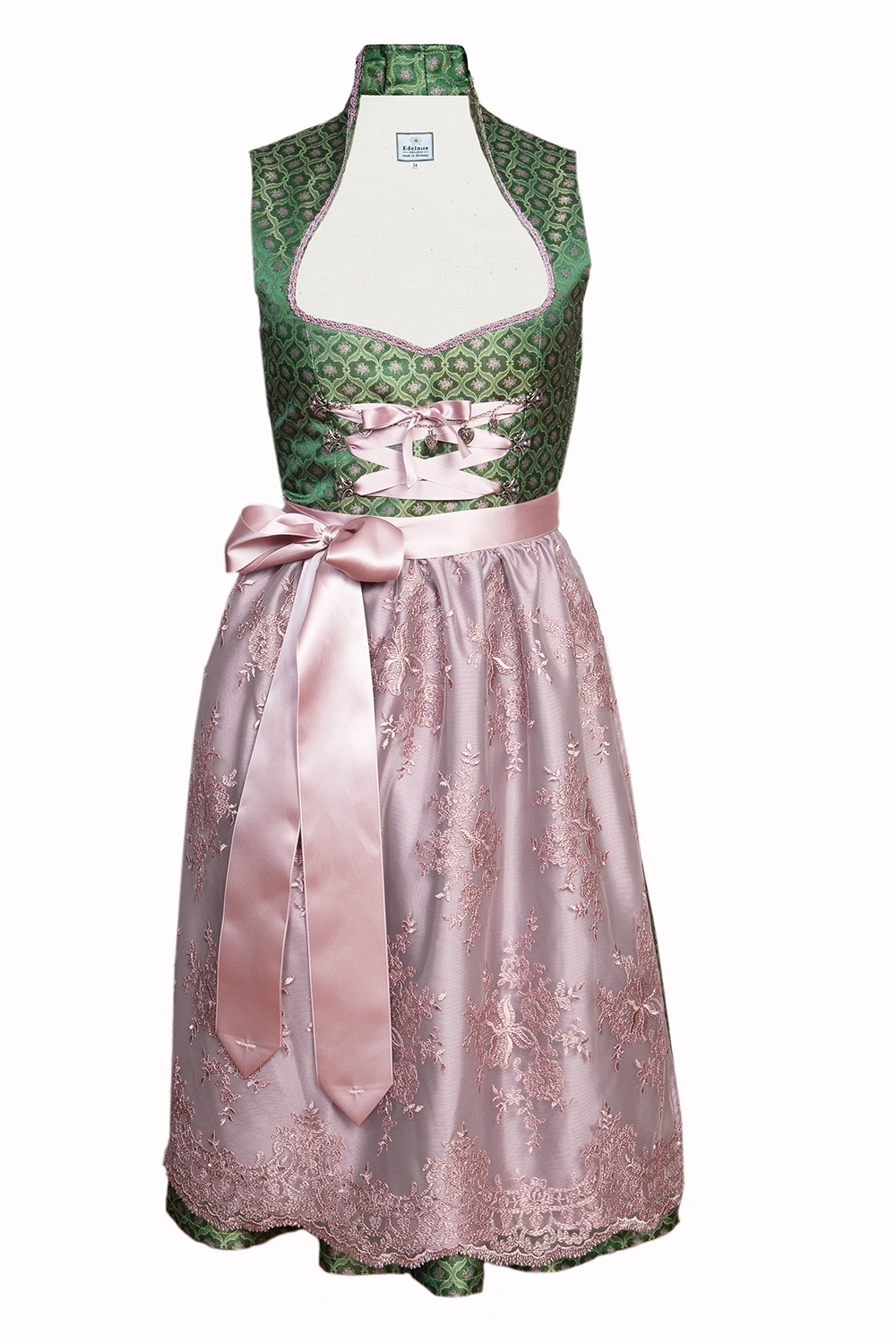 Made in Germany Dirndl Laura grün-rosé