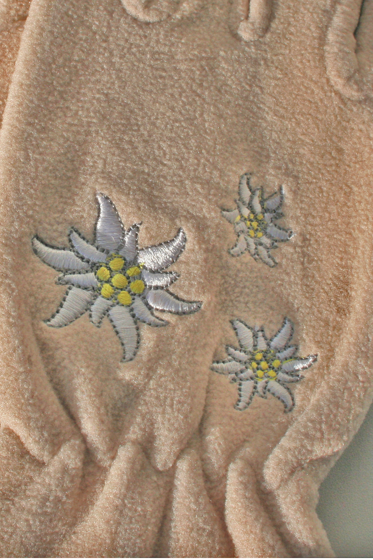 Damen Fleece Handschuhe Edelweiß beige