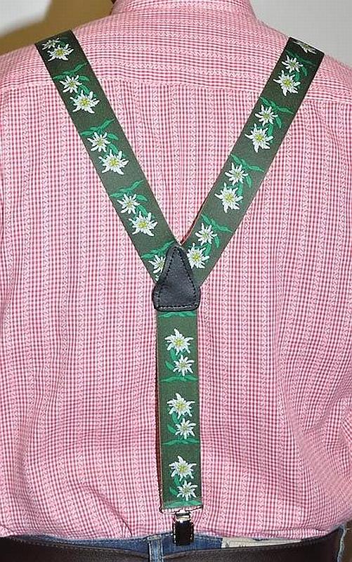 Edelweiß Hosenträger grün