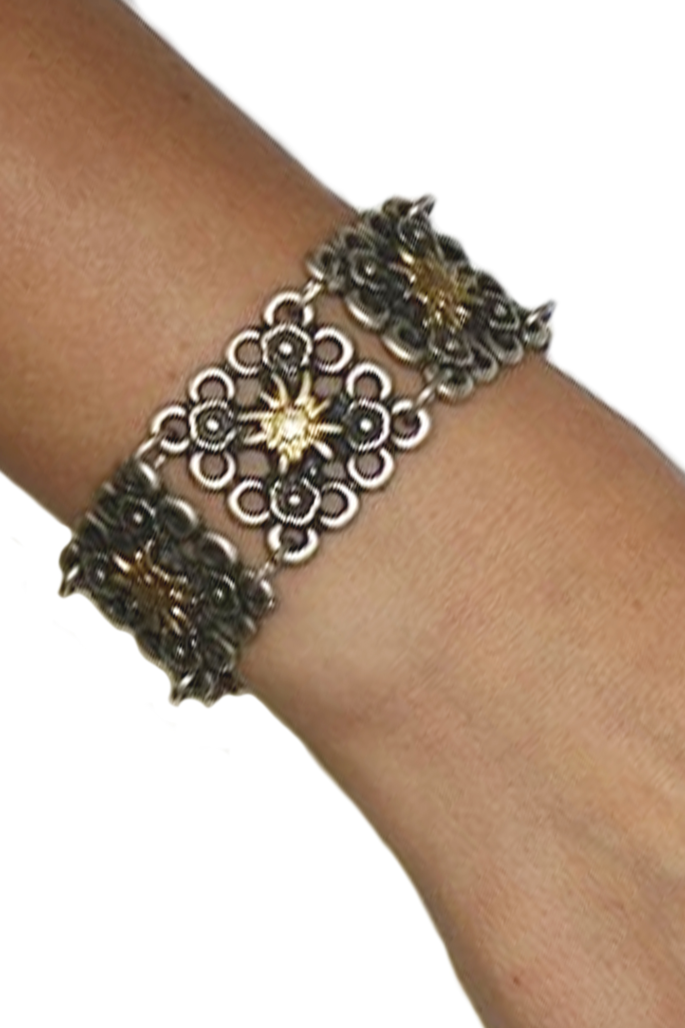 Trachtenarmband Edelweiß breit