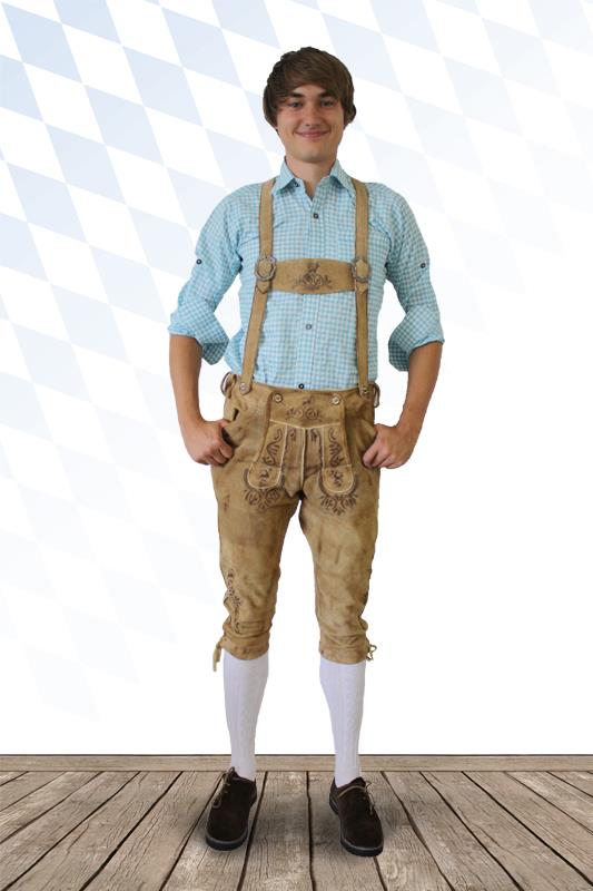 Trachtenhose Kniebundhose Hirschleder tabak