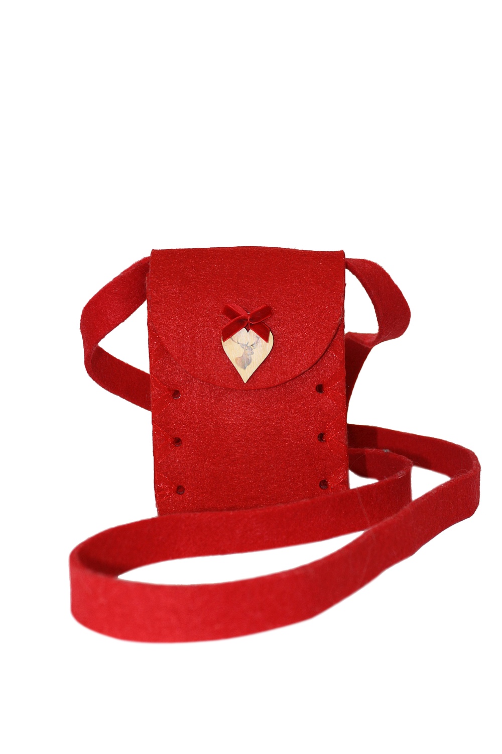 Mini Dirndltasche Filz rot Herz