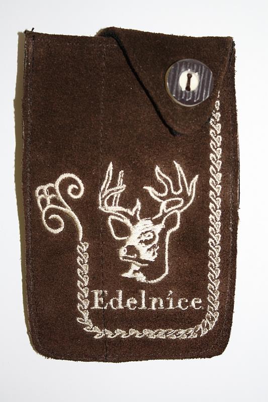 Praktische Leder Handytasche dunkelbraun