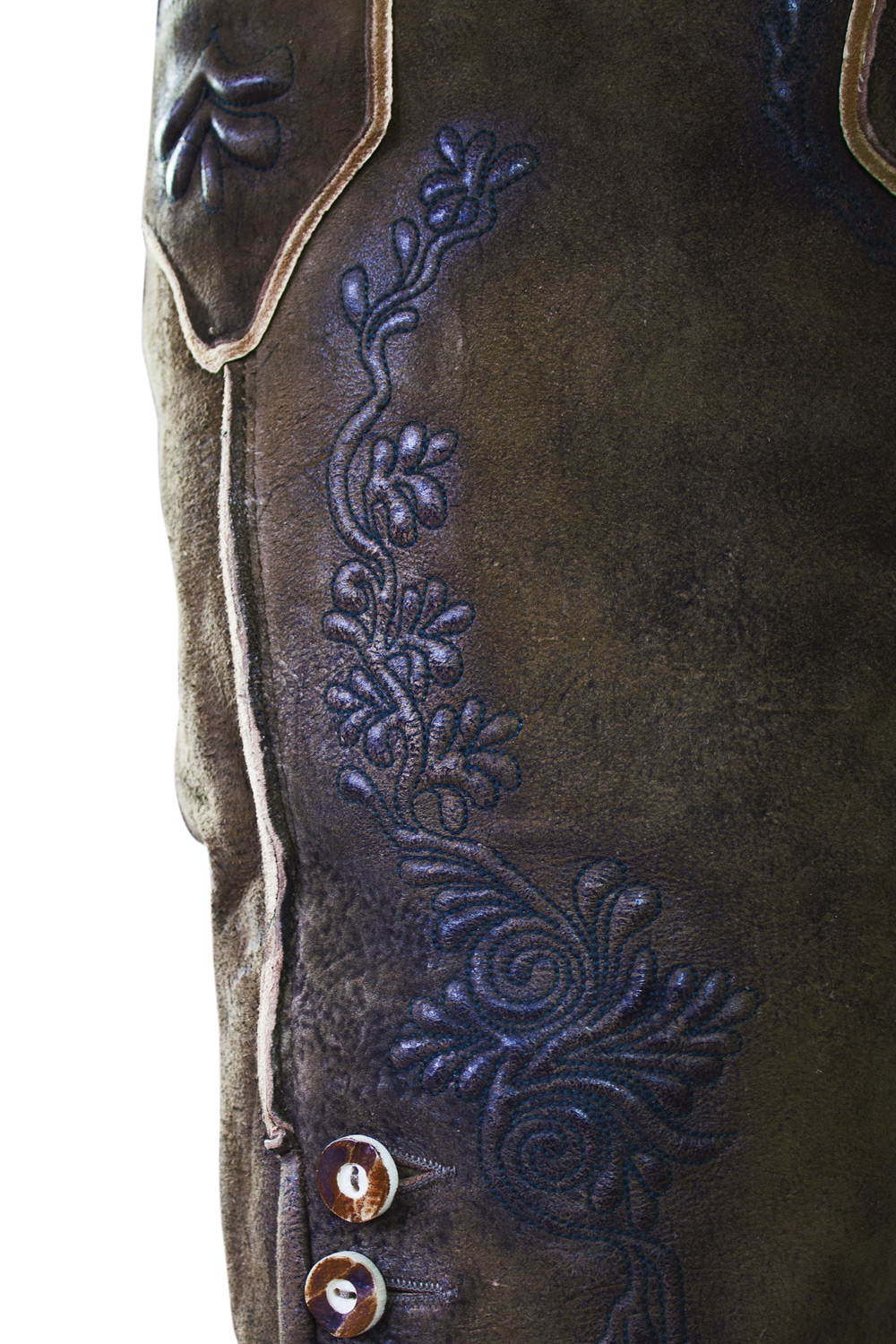 Kurze Wildbock Lederhose Erwin braun II