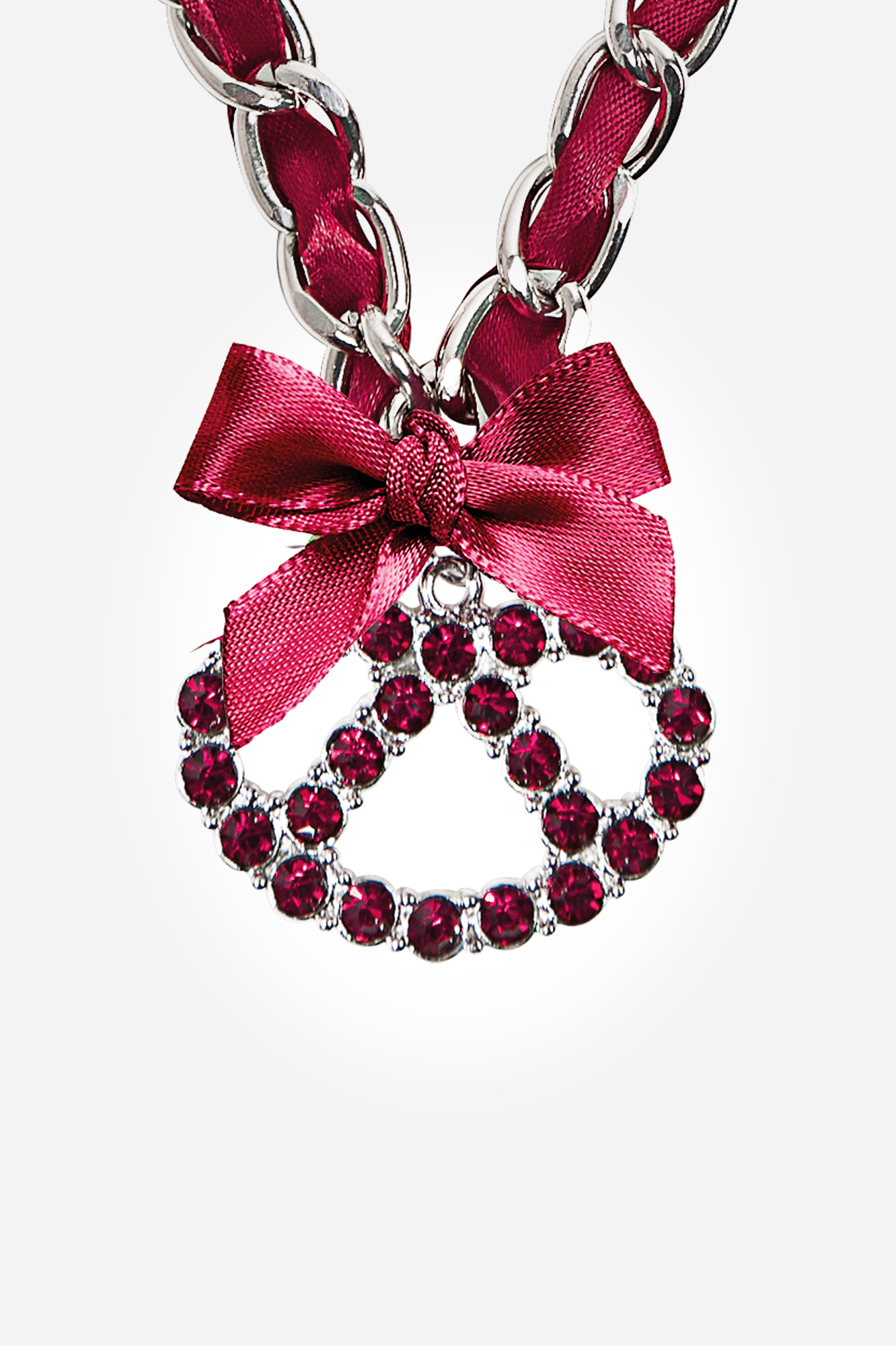 Halskette Brezel Schleife rot