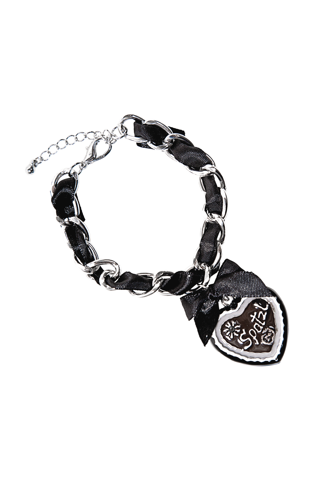 Trachtenarmband Herz Spatzl schwarz