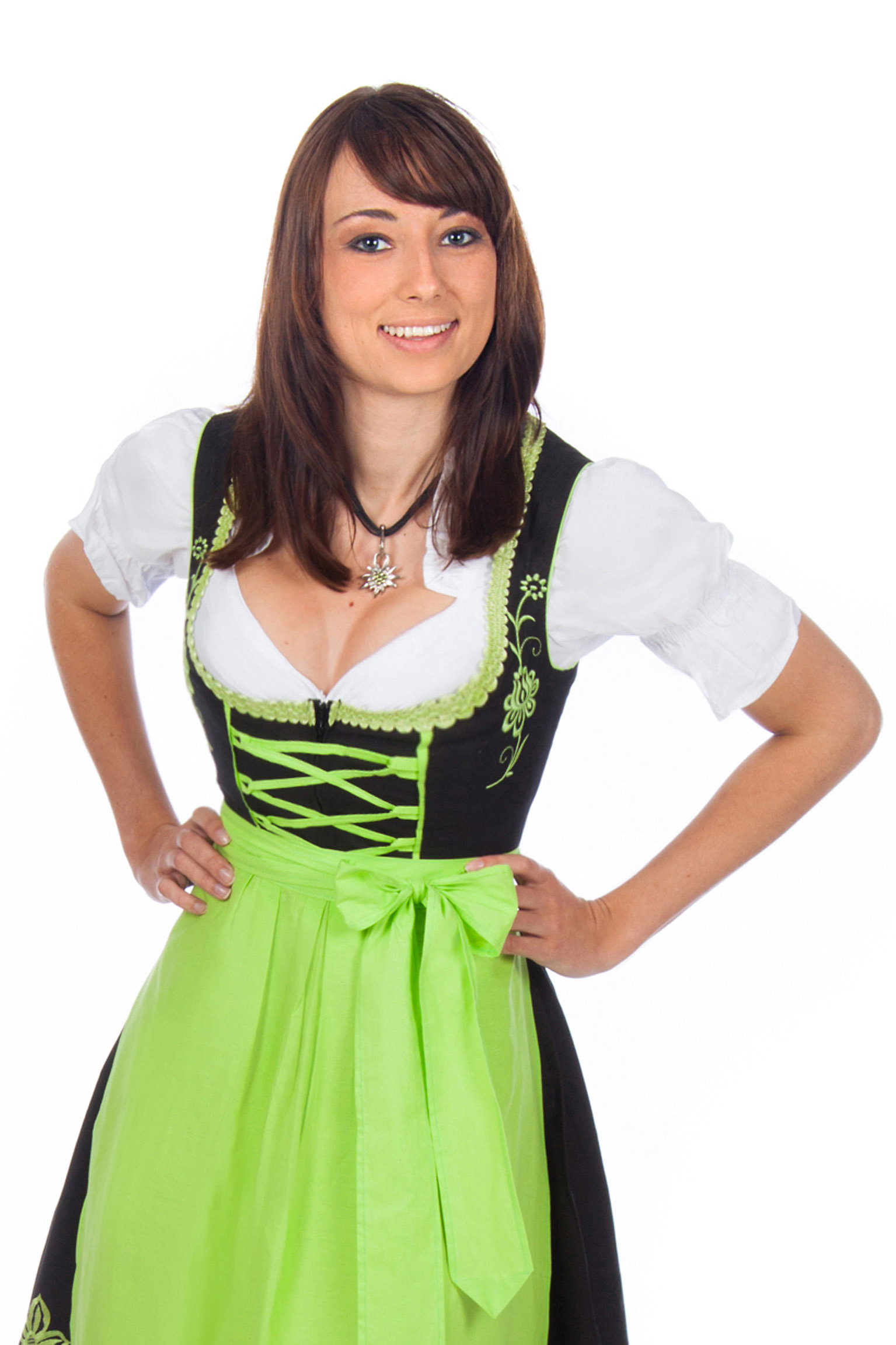 Mini Dirndl 3-teilig schwarz grün