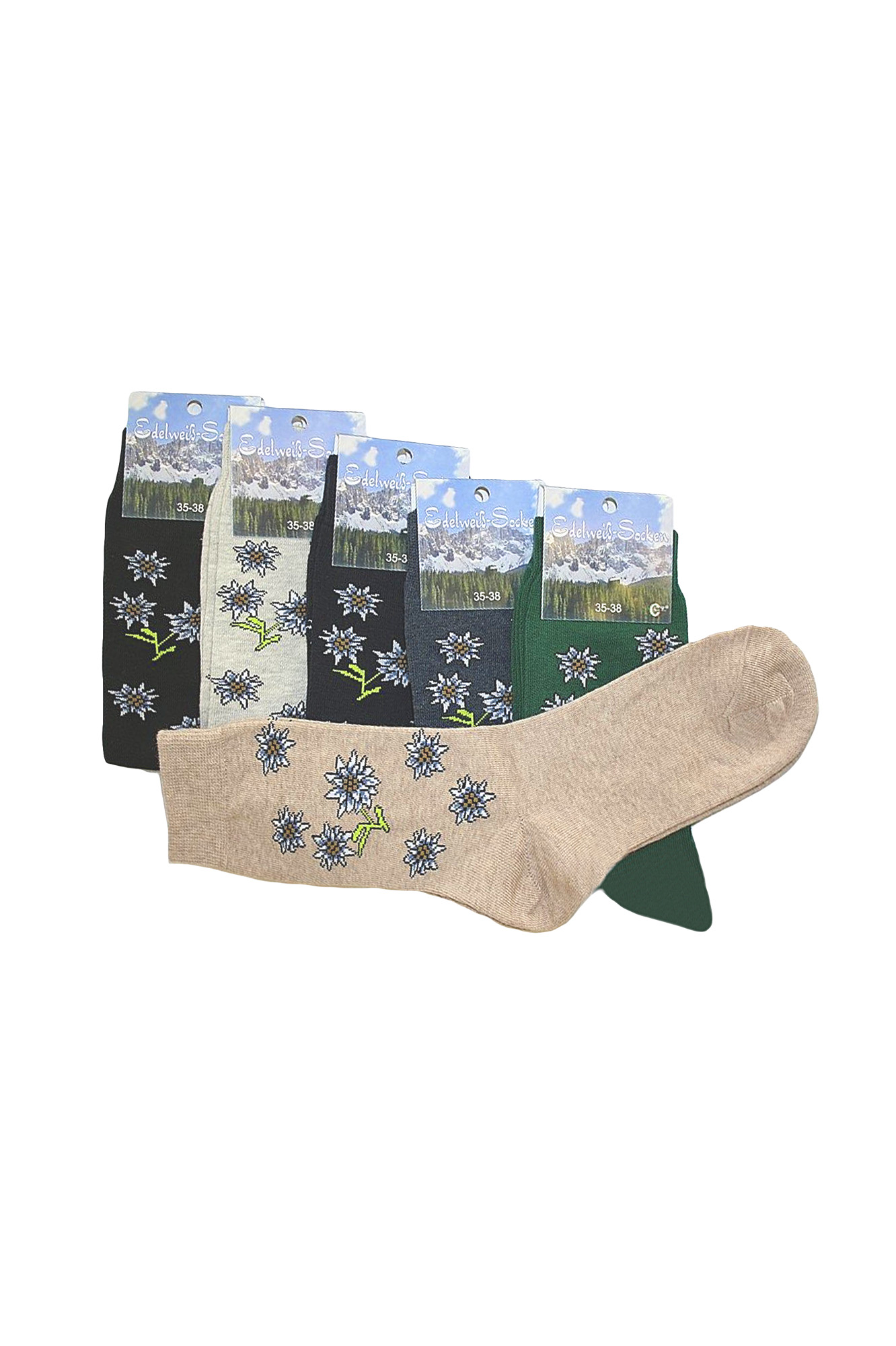 Trachtensocken Edelweiß2 kurz