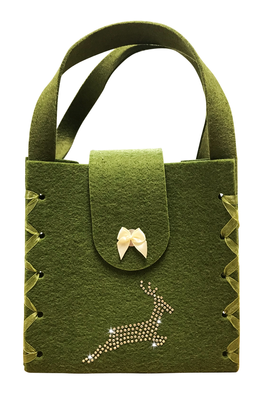 Dirndltasche Filz grün silber