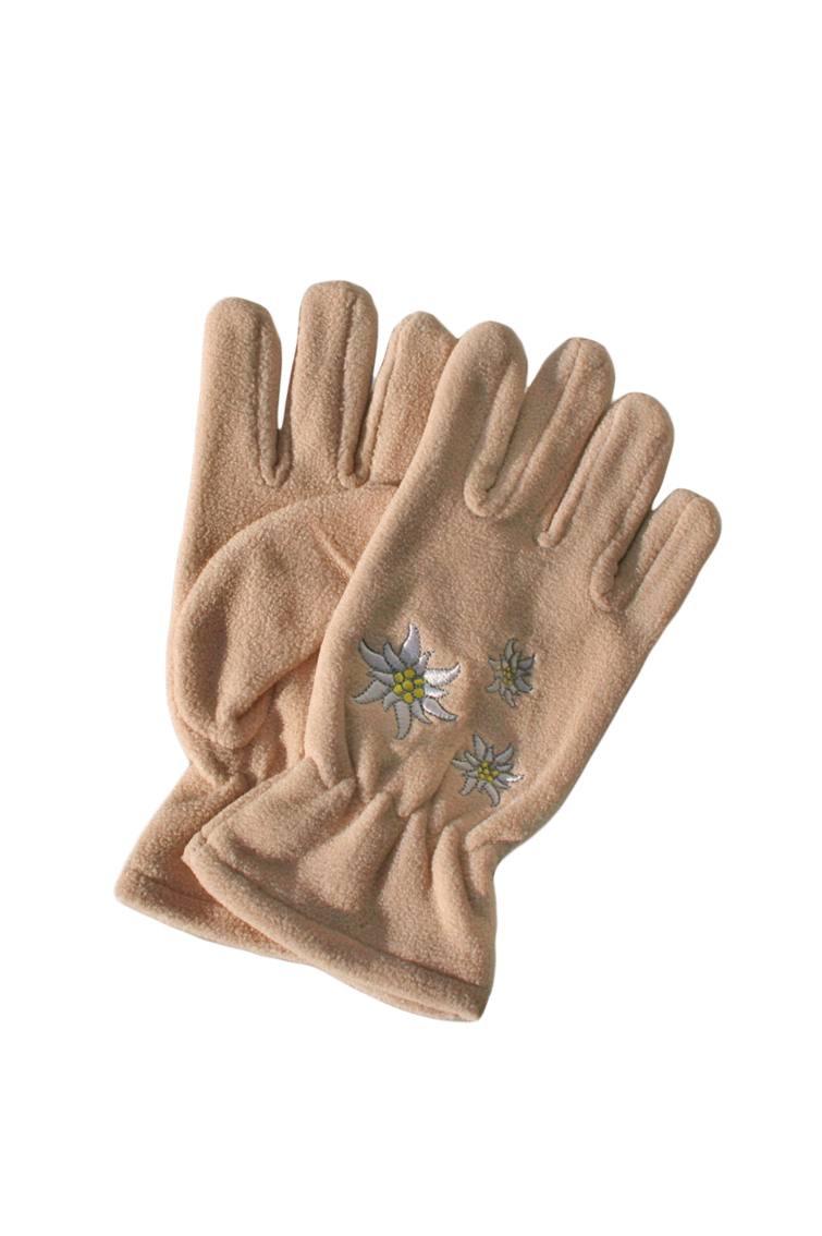 Damen Fleece Handschuhe Edelweiß beige