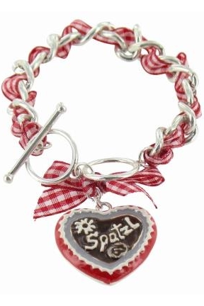 Trachtenarmband Herz Spatzl rot kariert