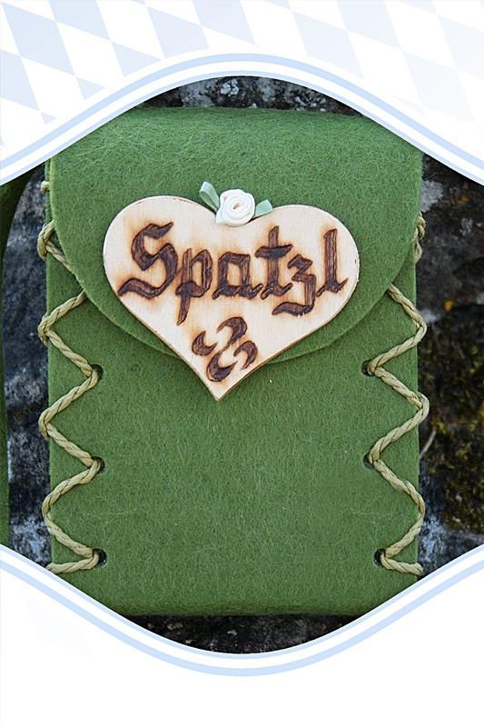 Mini Dirndltasche Filz grün Spatzl