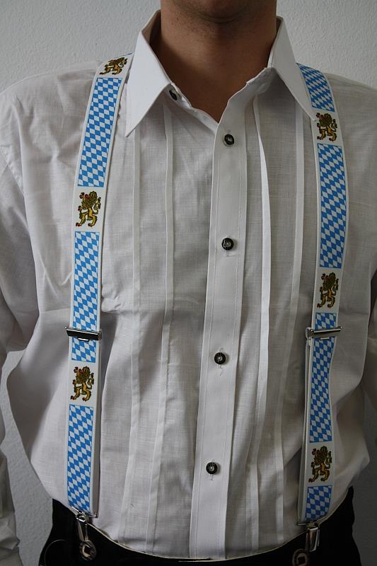 Bavaria Bayern Hosenträger weiß blau