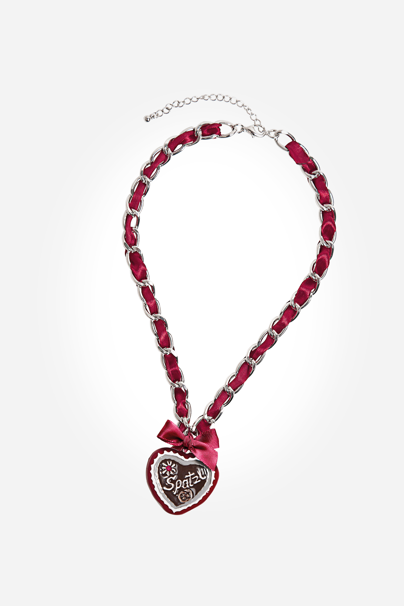 Kette Herz Spatzl bordeaux