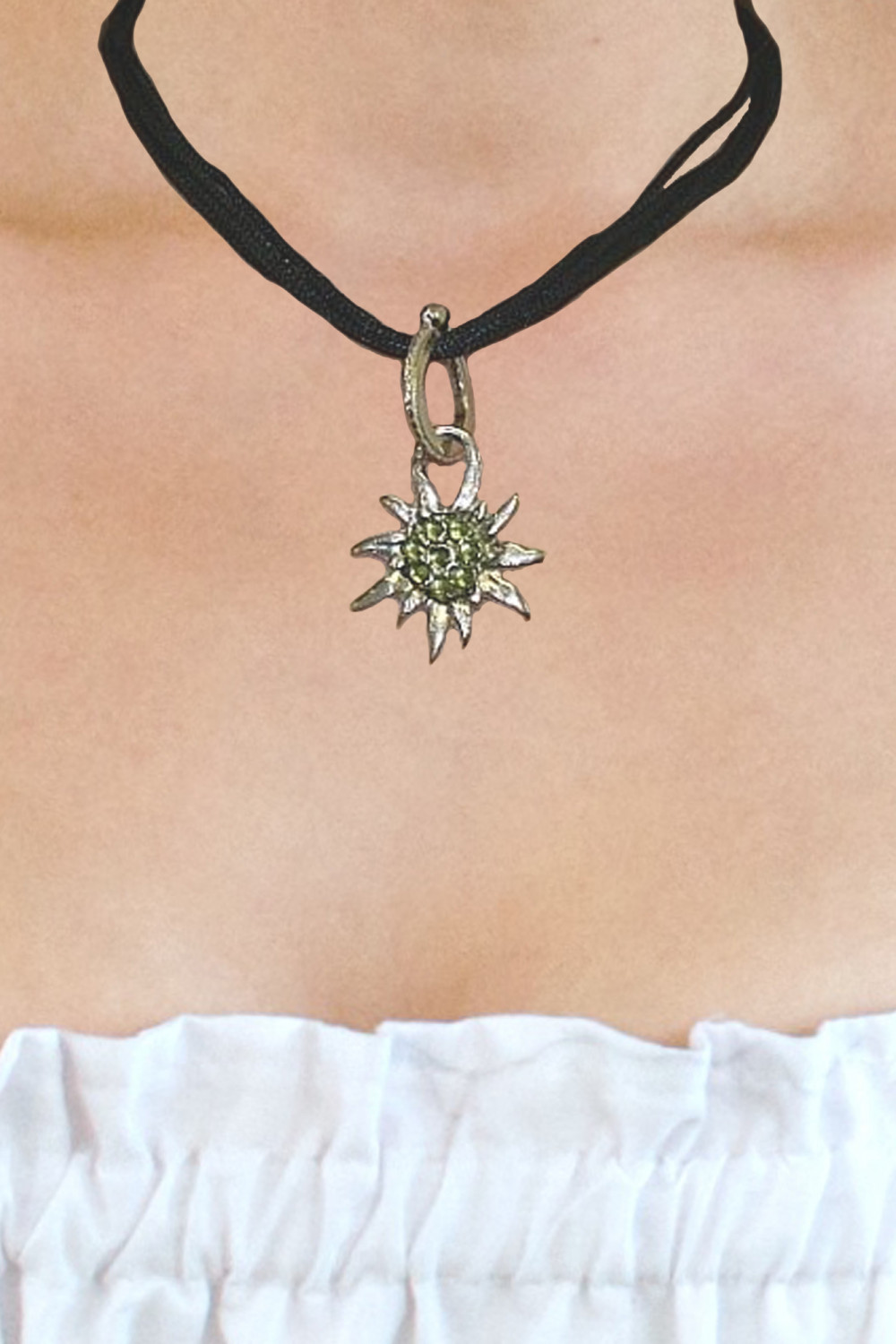 Halskette Edelweiß grün