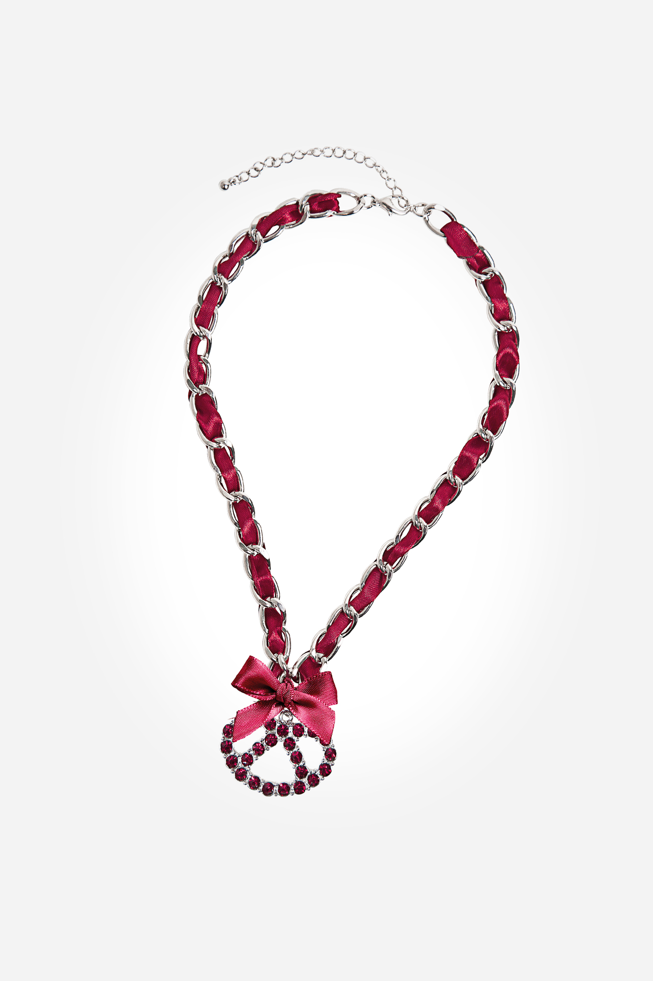 Halskette Brezel Schleife rot