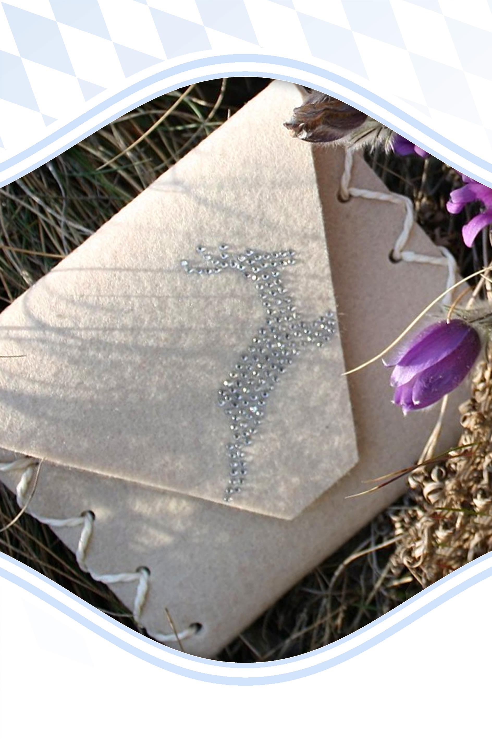 Dirndlschürzentasche Clutch Filz creme